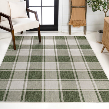 Sabine Traditional Farmhouse Bold Gingham Area Rug